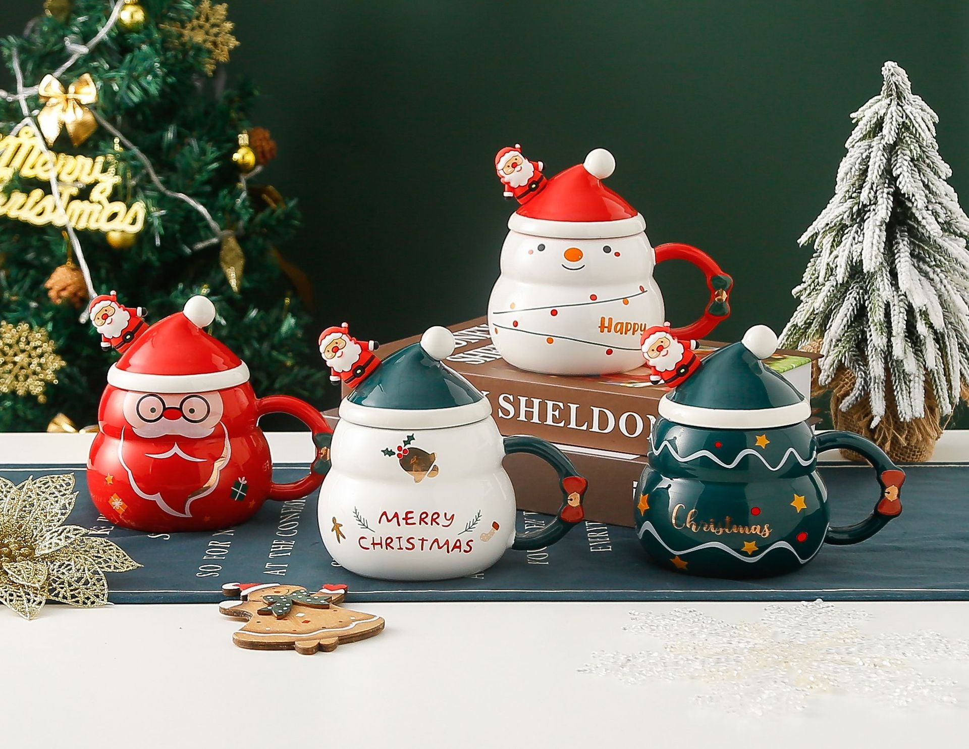 ♥家居生活雜貨舖 繽紛聖誕造型馬克杯禮盒組