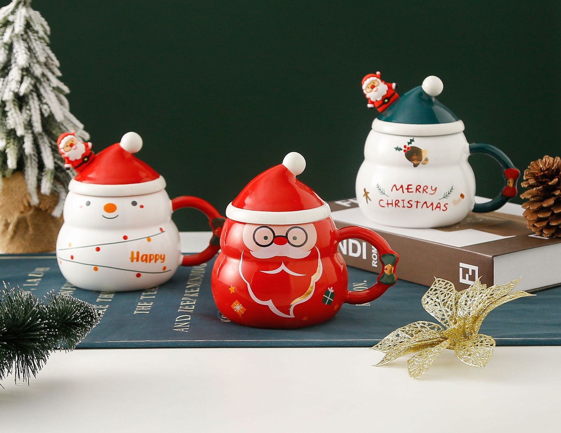 ♥家居生活雜貨舖 繽紛聖誕造型馬克杯禮盒組