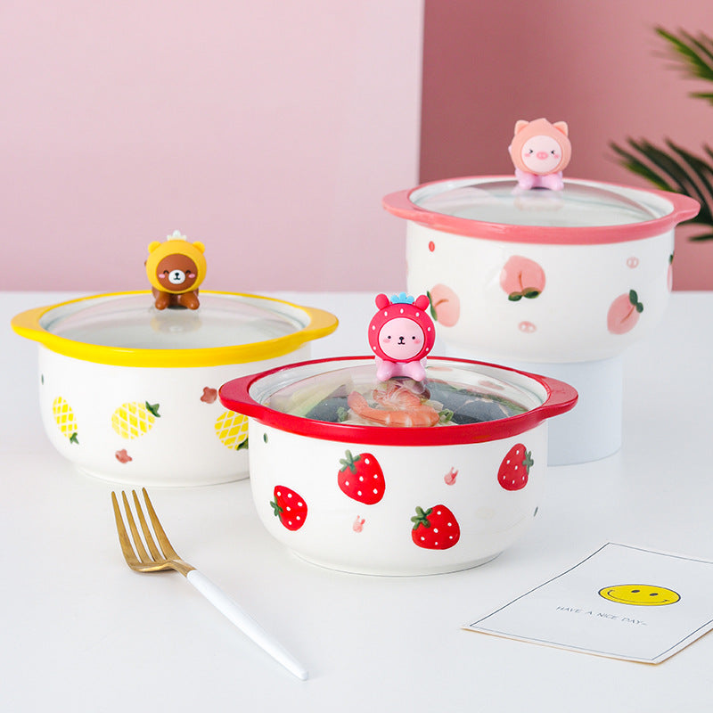 家居生活雜貨舖 水果萌寵多功能泡麵蓋碗