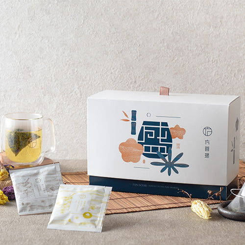 方菩提 『盛』嚴選香水蓮花茶+雙層玻璃杯禮盒組（附提袋）