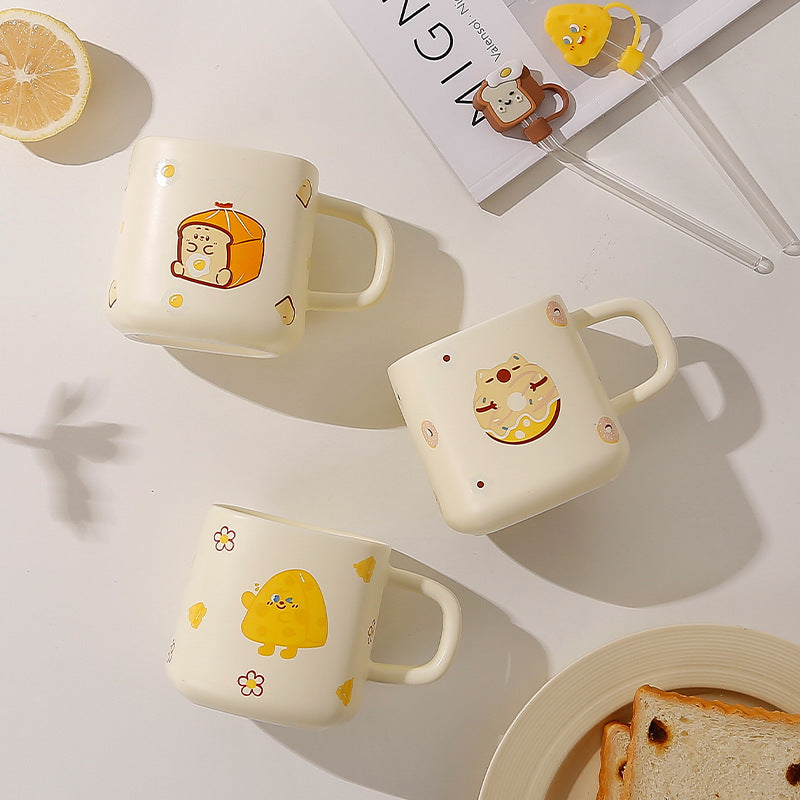 家居生活雜貨舖 牛奶盒帶蓋馬克杯+吸管組