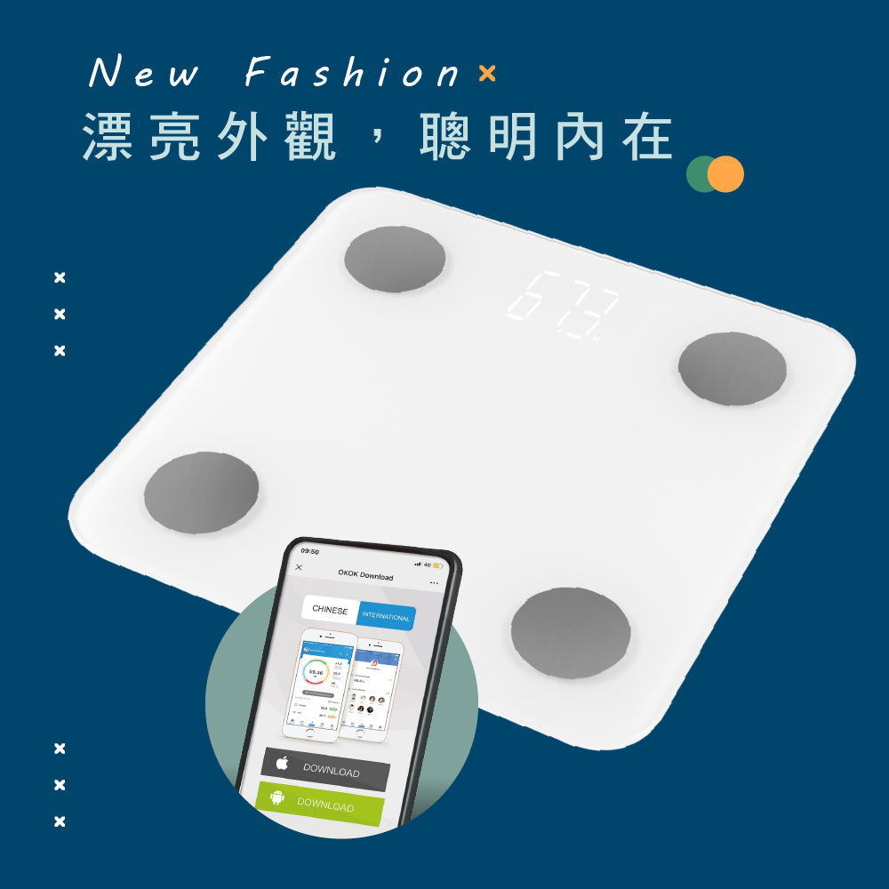 KINYO LED藍牙智能體重計 DS-6591