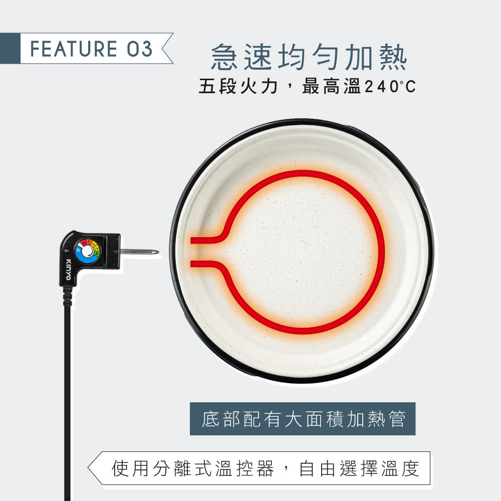 KINYO 37cm麥飯石電烤盤 BP-069