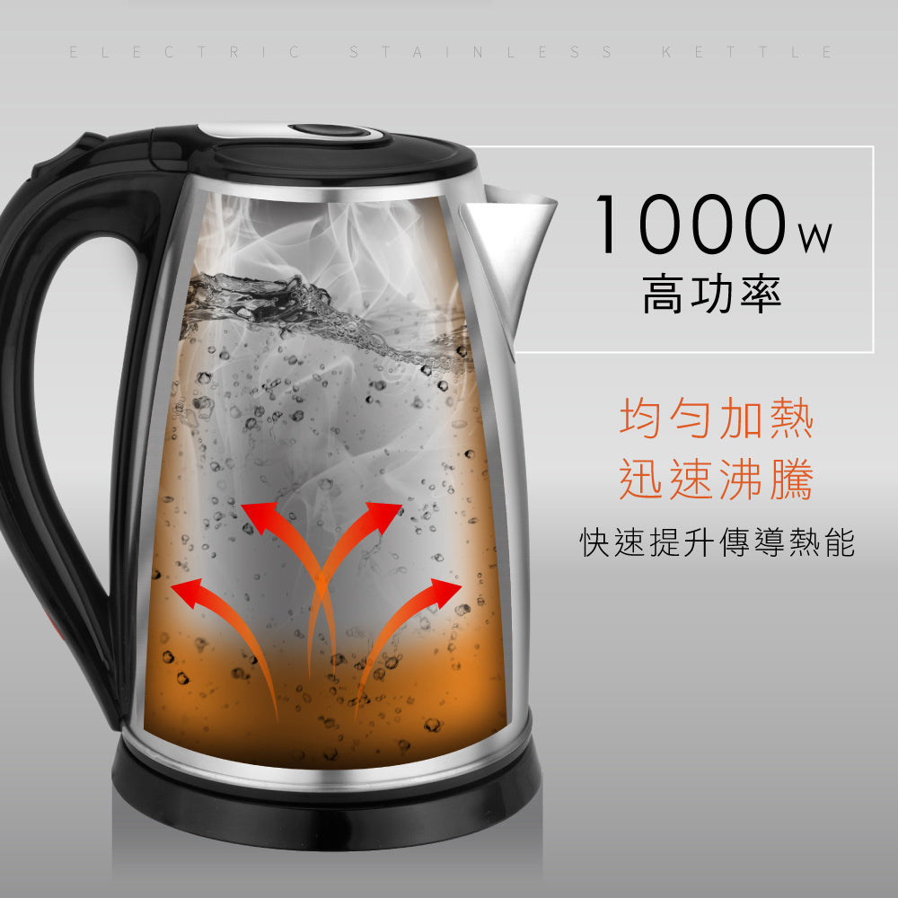 KINYO 1.8L不鏽鋼快煮壺 KIHP-1160