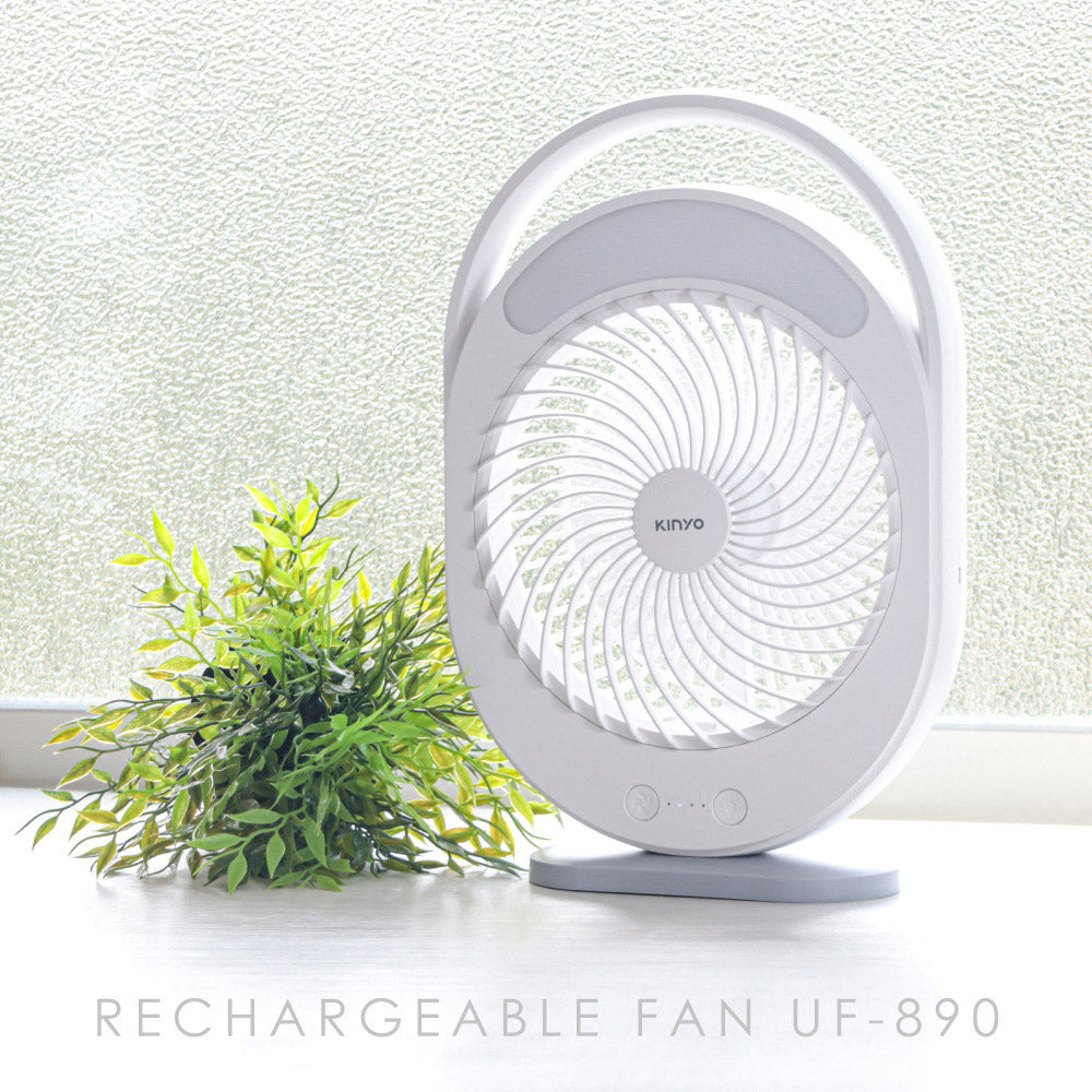 KINYO 桌立兩用充電風扇 UF-890
