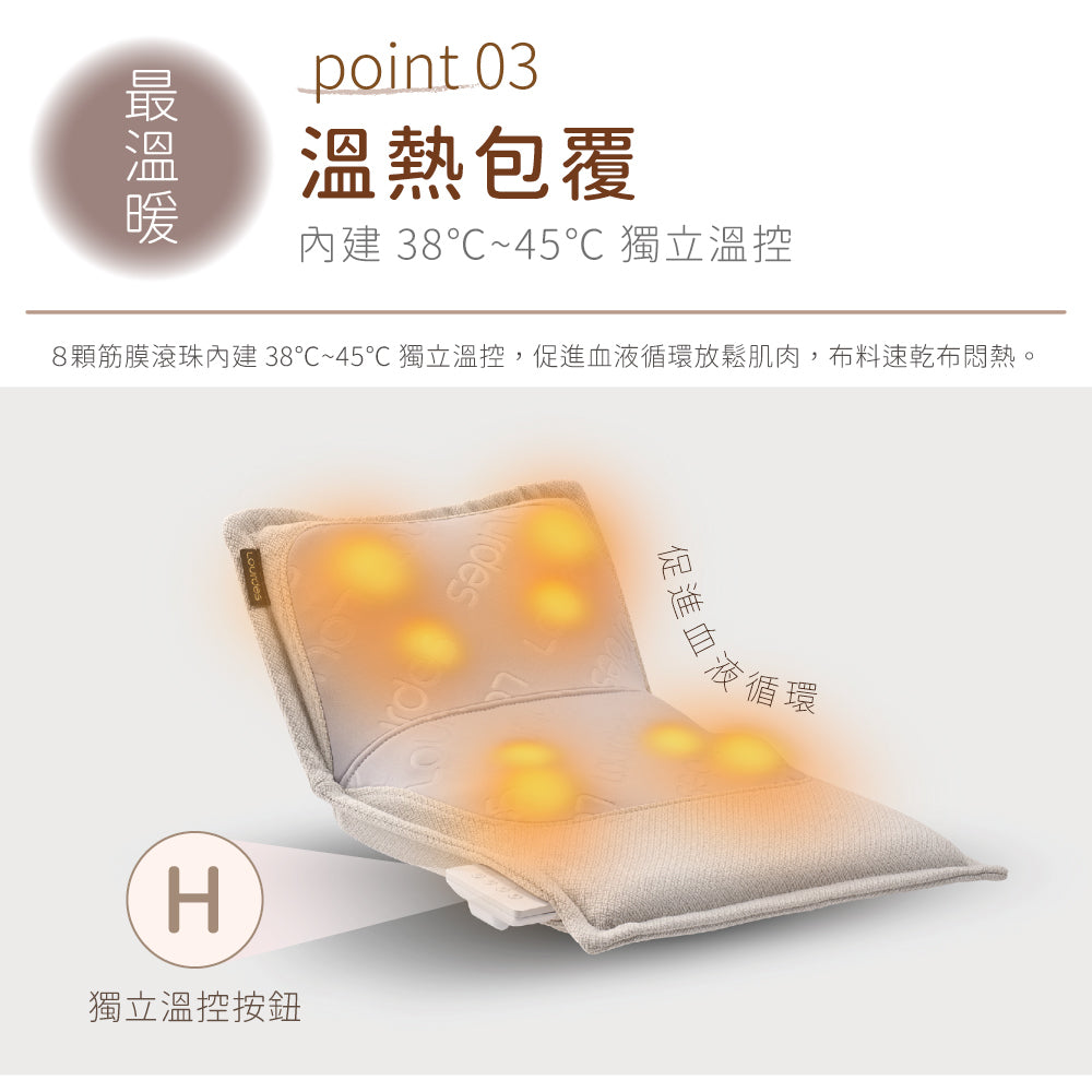 Lourdes V 型溫感指壓按摩椅墊 AX-HPL368