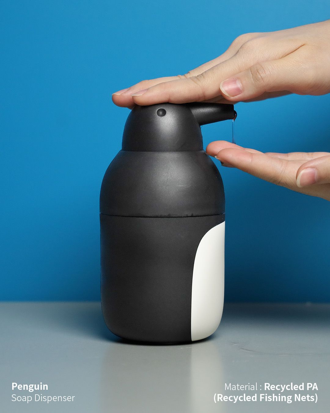 泰國 Qualy 冰原企鵝-皂液罐(黑色)