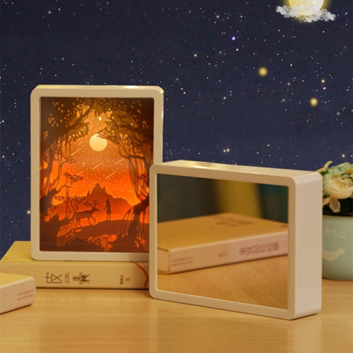 創意小物館 【照片客製】鏡子三色燈光畫