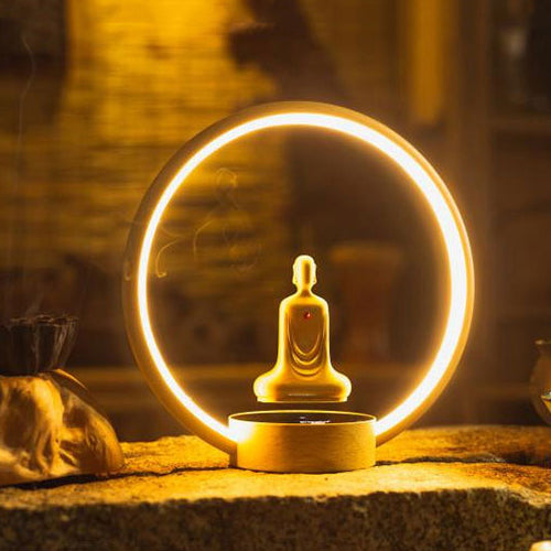 創意小物館 磁浮無面佛環形燈