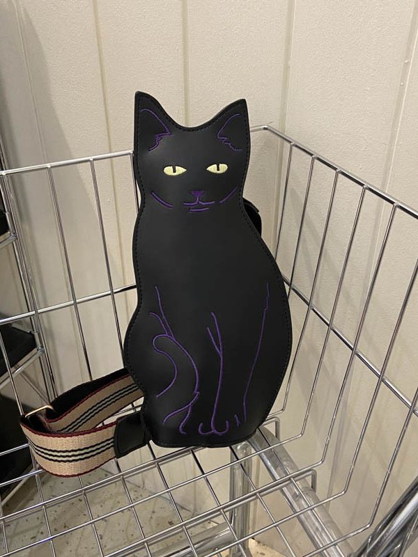 創意小物館 黑貓咪單肩斜背胸包