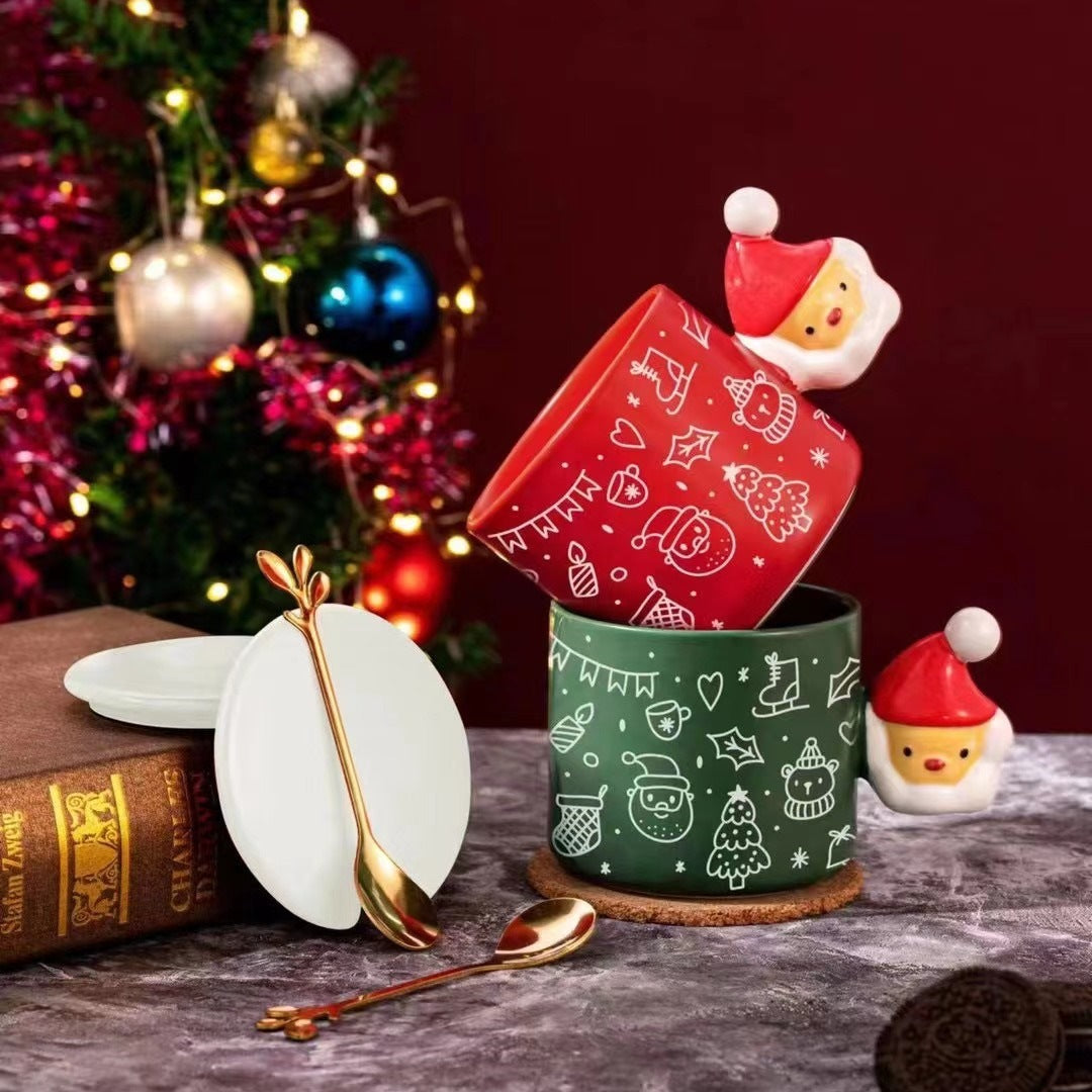 ♥家居生活雜貨舖 聖誕派對塗鴉馬克杯