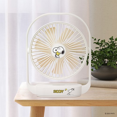 InfoThink 靜音LED夜燈多功能充電風扇