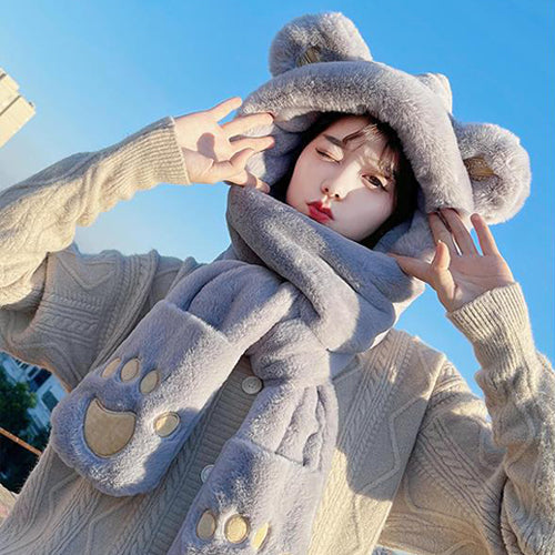 創意小物館 小熊暖暖一體帽