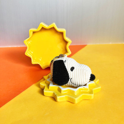 BON TON TOYS｜Snoopy史努比燈芯絨鑰匙圈-奶油 4.5cm