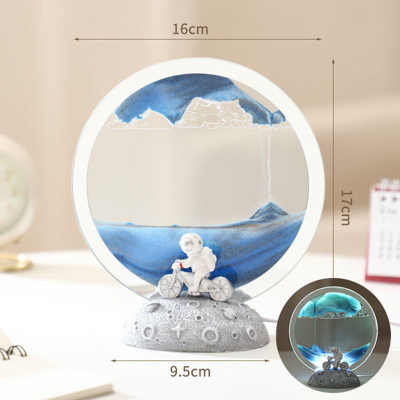 創意小物館 太空人流沙畫氛圍燈