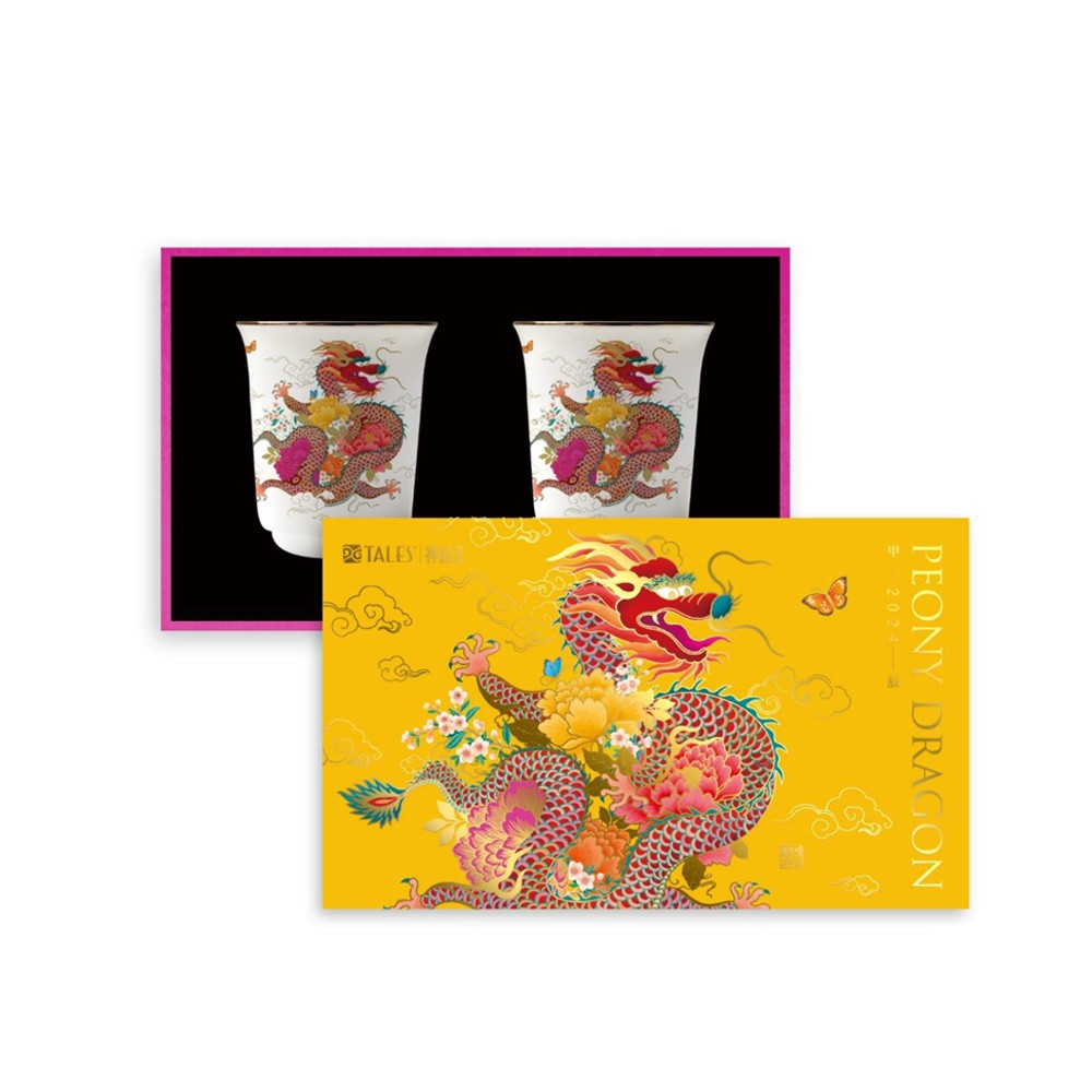TALES 神話言 龍華富貴-藝術骨瓷杯組(2入)