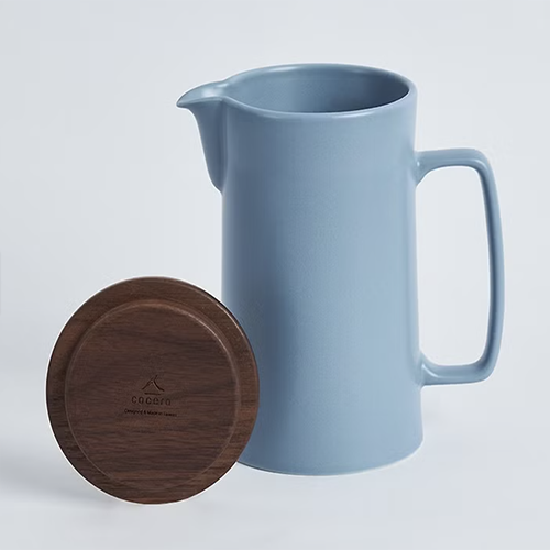 集瓷 cocera 咖啡事-Intuit直覺咖啡壺 1入組(藍)+木蓋 *