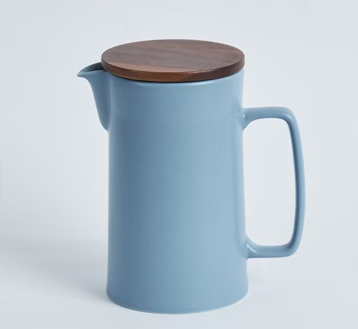 集瓷 cocera 咖啡事-Intuit直覺咖啡壺 1入組(藍)+木蓋 *