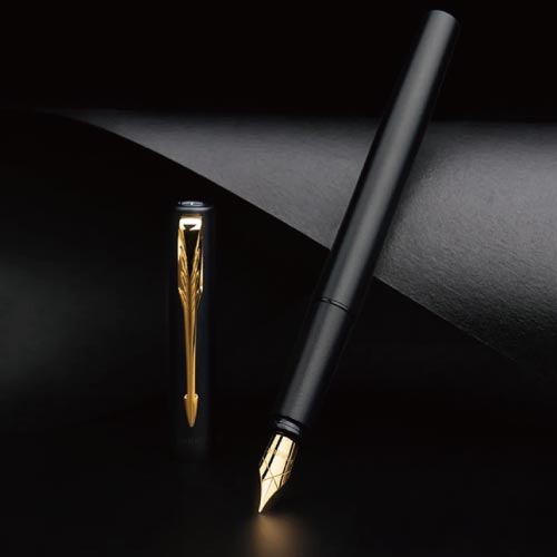 款式圖-黑桿金夾F尖