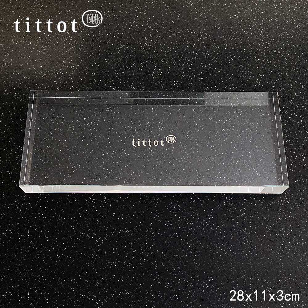 【可雷雕】琉園 tittot 透明中長型底座 有logo款
