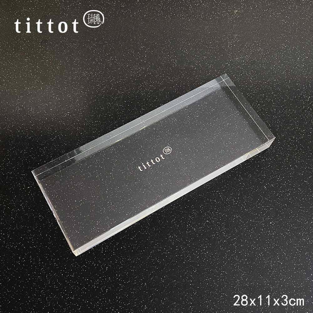 【可雷雕】琉園 tittot 透明中長型底座 有logo款