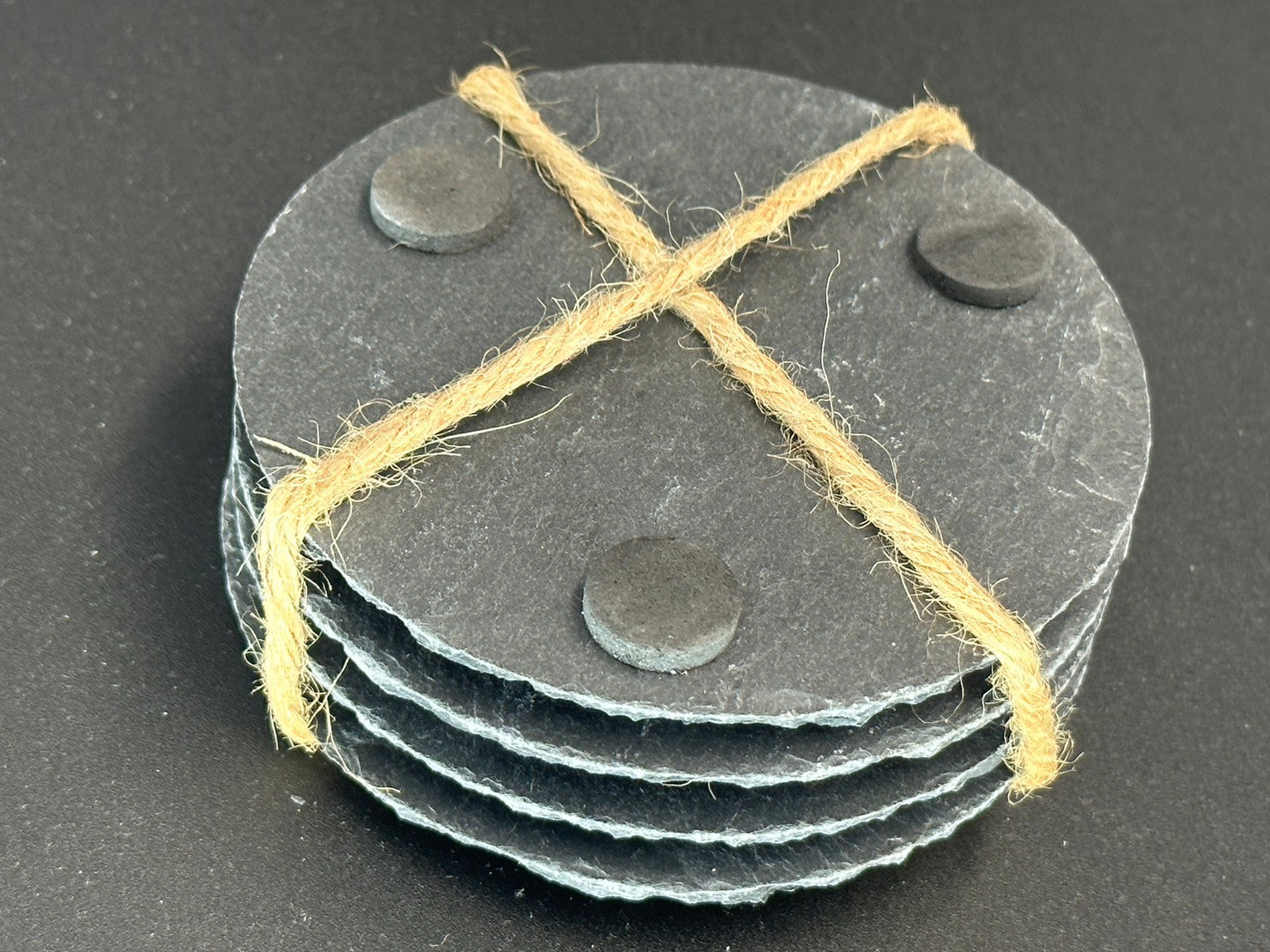 ViREO 圓形頁岩吸水杯墊組