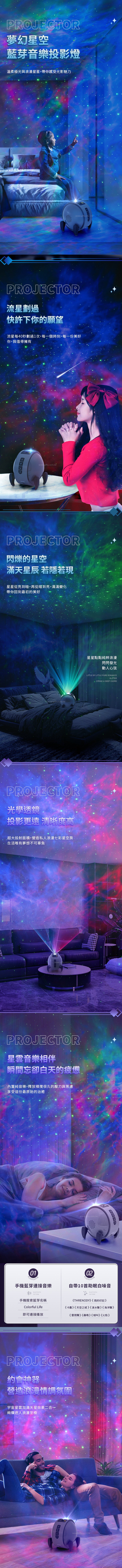 家居生活雜貨舖 夢幻星空藍芽音樂投影燈