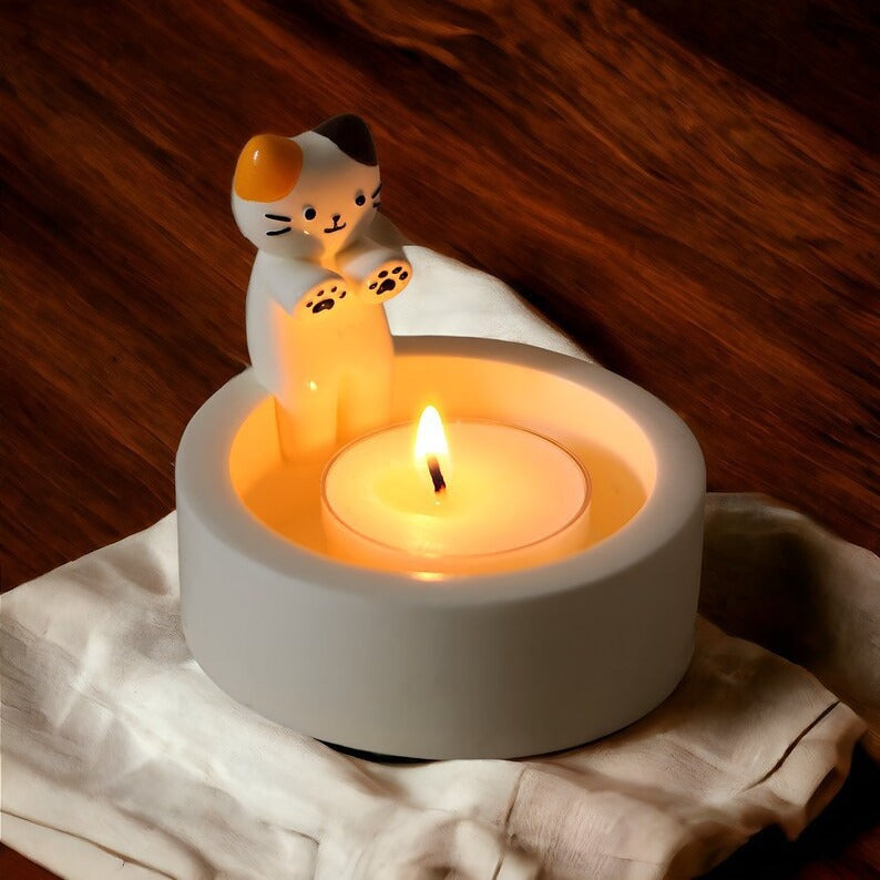 家居生活雜貨舖 小貓取暖燭台