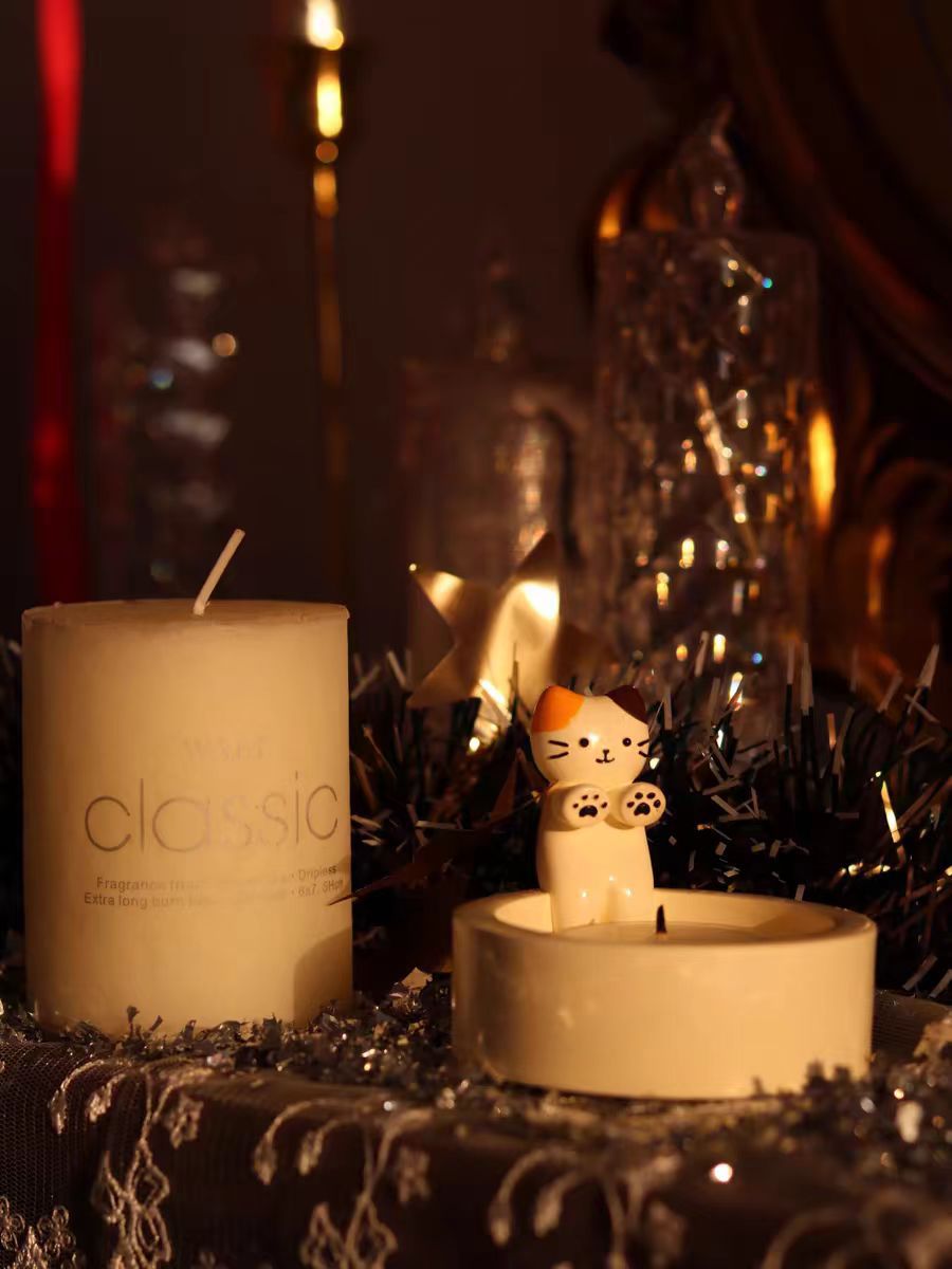 家居生活雜貨舖 小貓取暖燭台