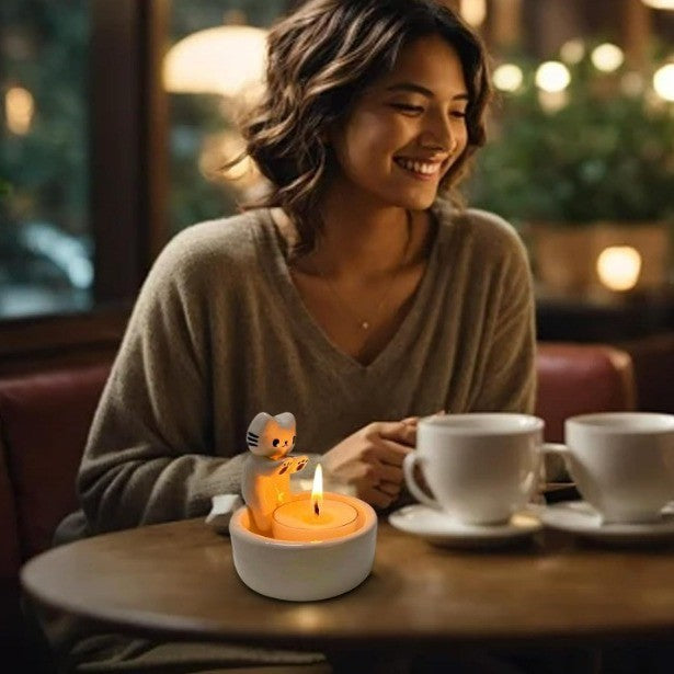 家居生活雜貨舖 小貓取暖燭台
