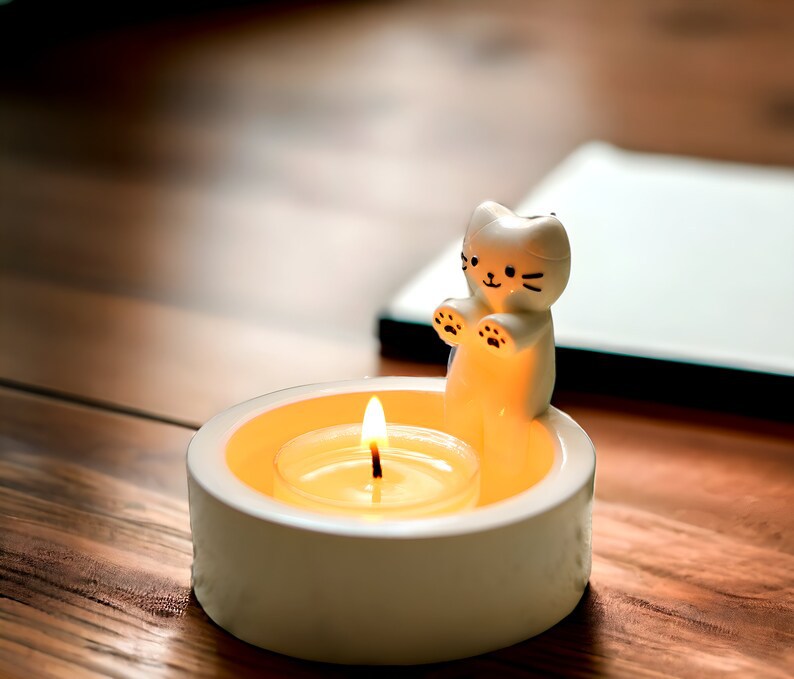 家居生活雜貨舖 小貓取暖燭台