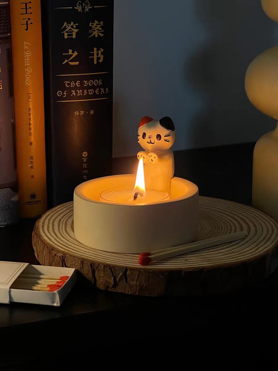家居生活雜貨舖 小貓取暖燭台