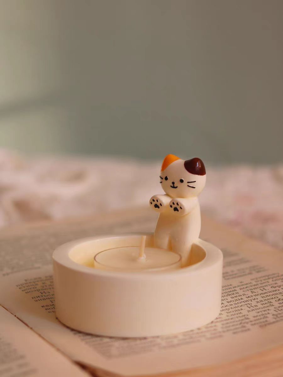 家居生活雜貨舖 小貓取暖燭台