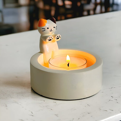 家居生活雜貨舖 小貓取暖燭台