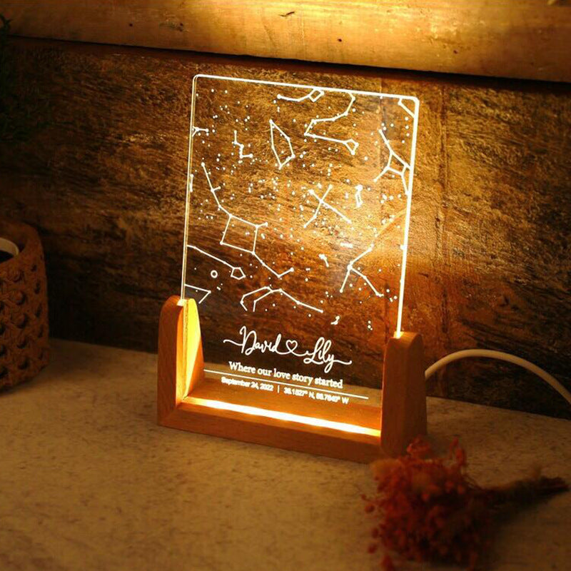 創意小物館 【客製化】座標星空小夜燈