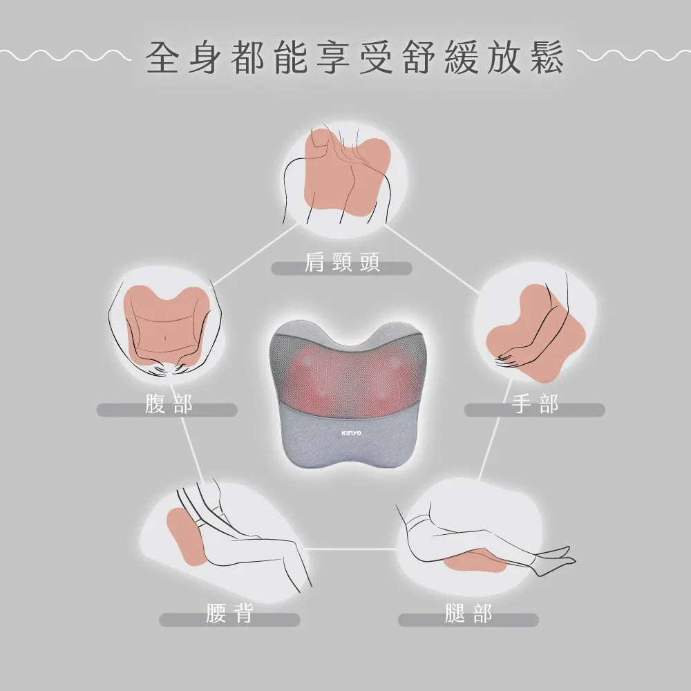 【KINYO】 隨時躺電動腰背按摩枕 IAM-2704