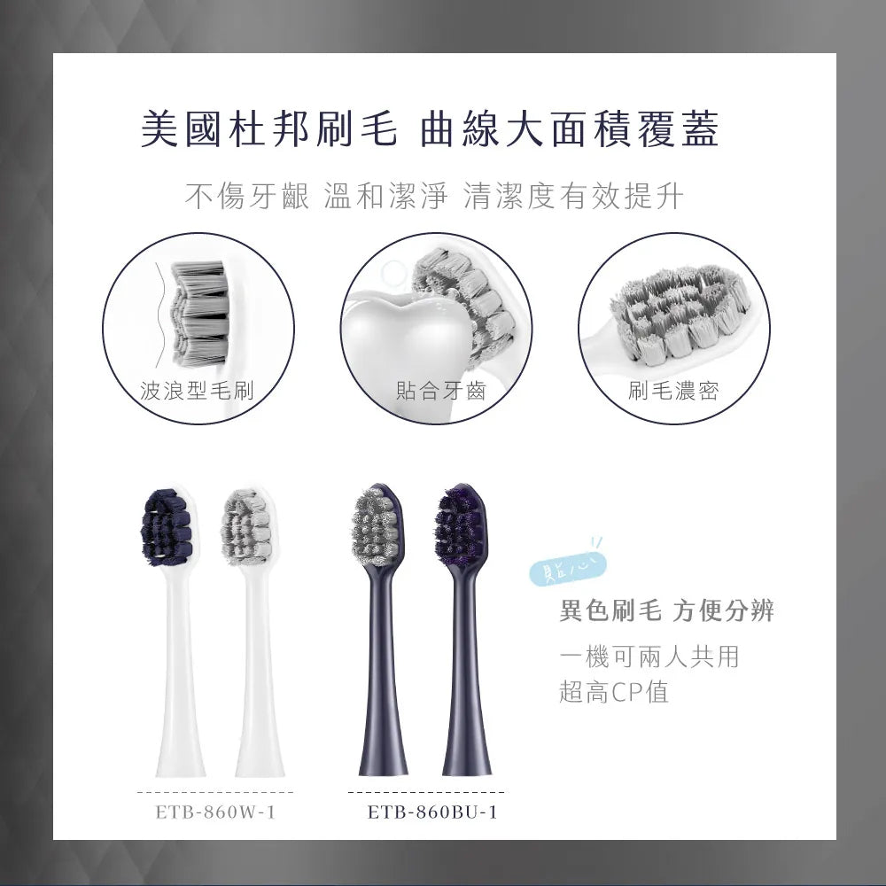 KINYO 極淨美型聲波電動牙刷 ETB-860