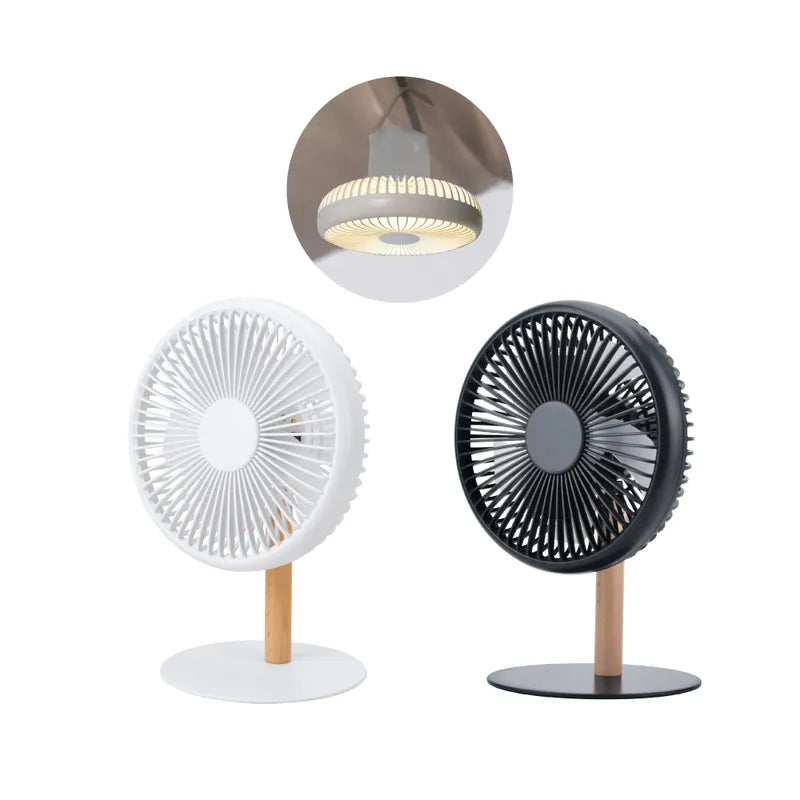 KINYO原木質感充電桌扇7吋 UF-7059