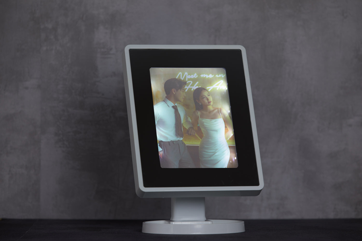 創意小物館 【照片客製】LED可旋轉相框梳妝鏡