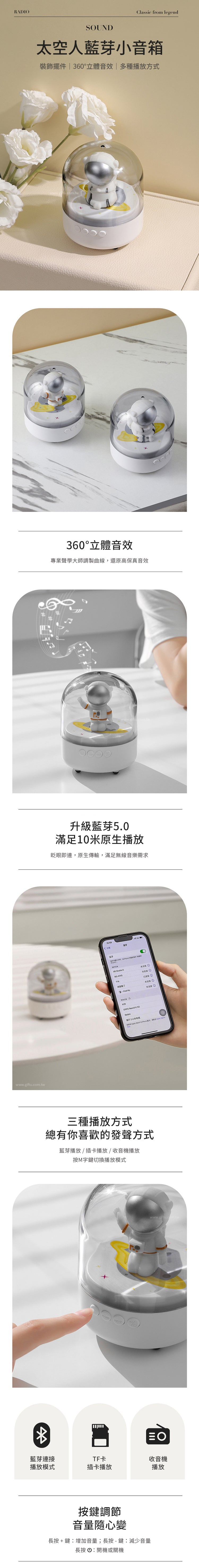 創意小物館 太空人藍芽小音箱