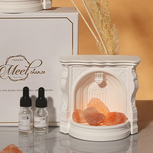 創意小物館 歐風壁爐擴香晶石氛圍燈