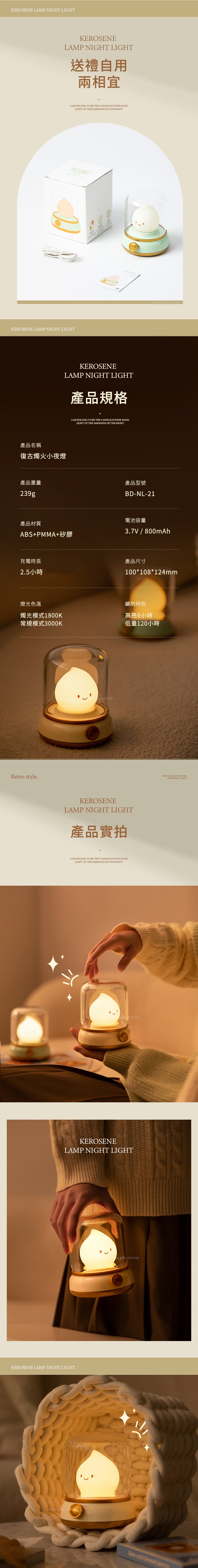 家居生活雜貨舖 復古燭火小夜燈