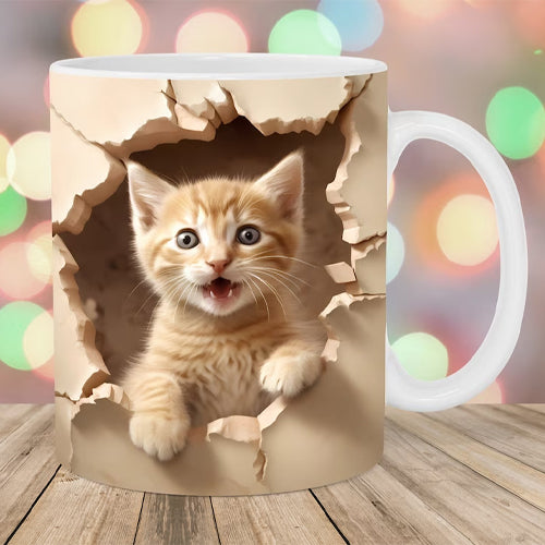 家居生活雜貨舖 3D貓咪陶瓷馬克杯