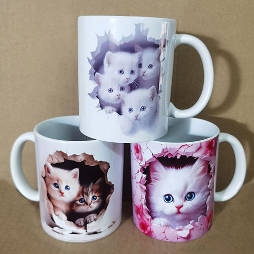 家居生活雜貨舖 3D貓咪陶瓷馬克杯