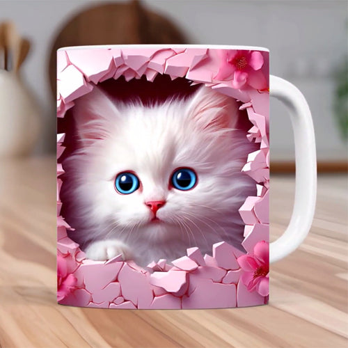 家居生活雜貨舖 3D貓咪陶瓷馬克杯