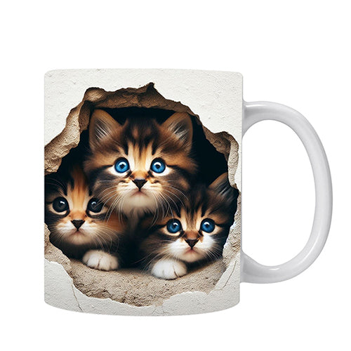家居生活雜貨舖 3D貓咪陶瓷馬克杯