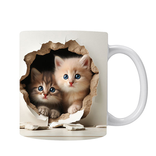 家居生活雜貨舖 3D貓咪陶瓷馬克杯