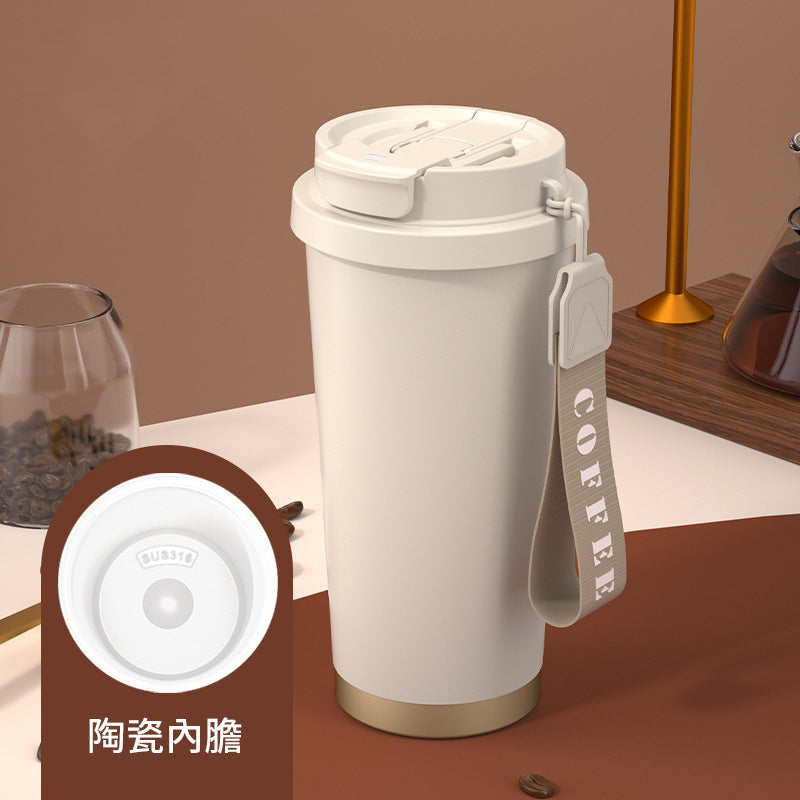 創意小物館 不鏽鋼陶瓷內膽保溫隨行杯