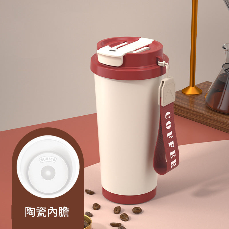 創意小物館 不鏽鋼陶瓷內膽保溫隨行杯