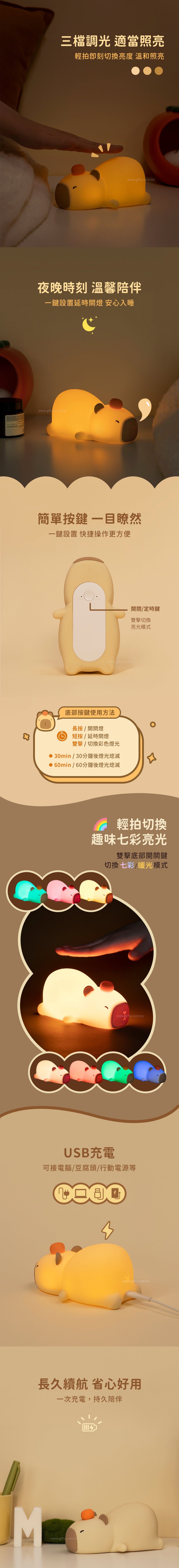 家居生活雜貨舖 趴趴水豚君拍拍燈